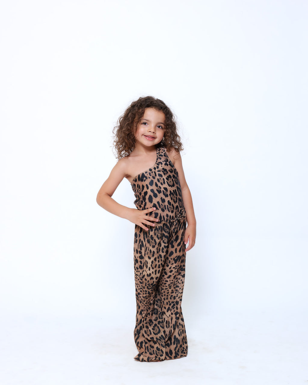 Leopard chiffon flared trousers - mini