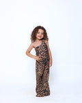 Leopard chiffon flared trousers - mini