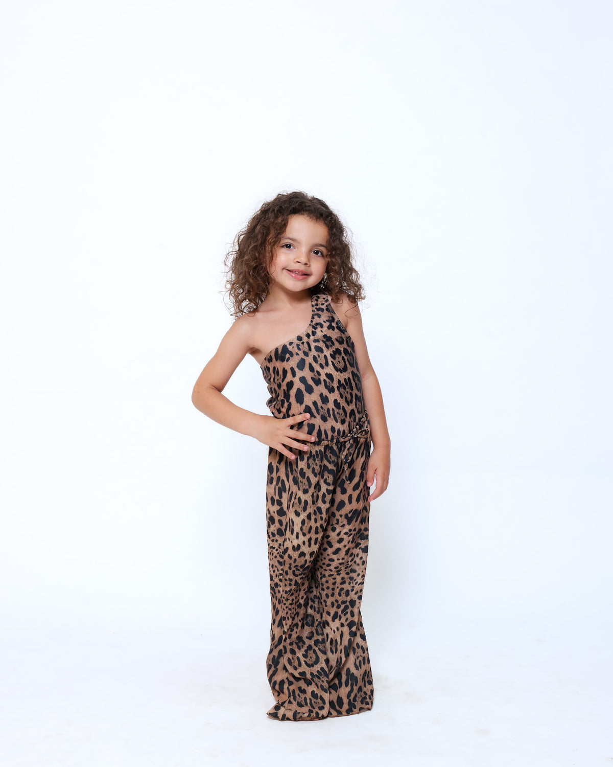 Leopard chiffon flared trousers - mini