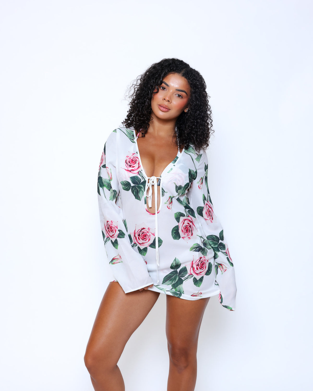 Rose chiffon dress