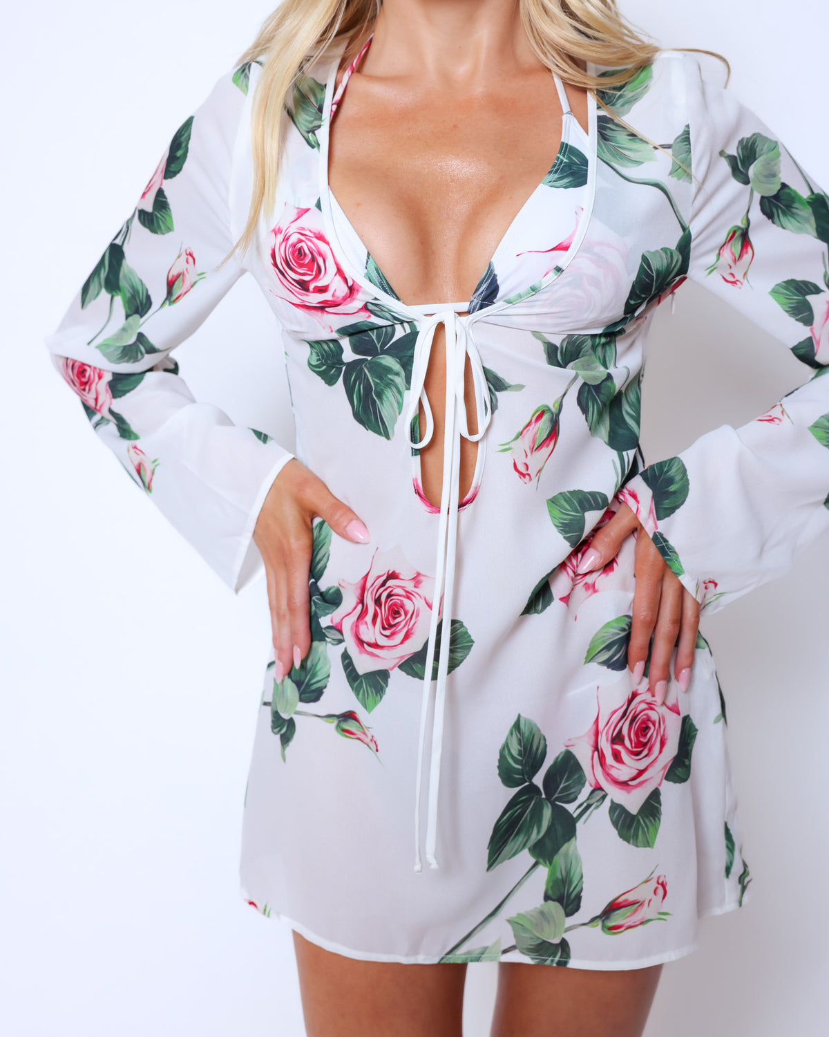 Rose chiffon dress