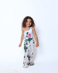 Rose chiffon flared trousers - mini