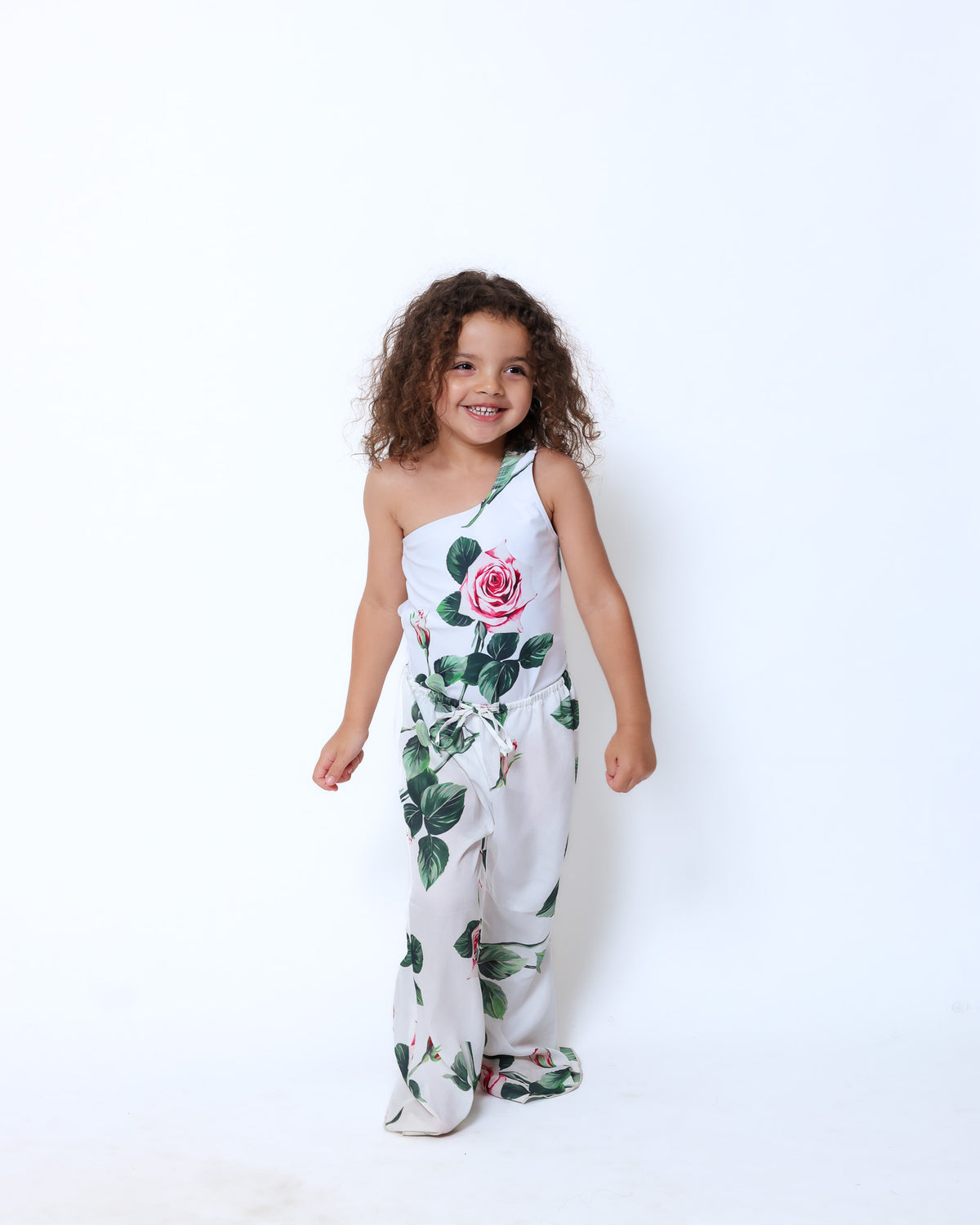 Rose chiffon flared trousers - mini